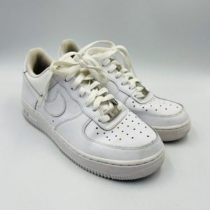 Nike Size 7 Youth Air Force 1 White Sneakers Shoes 314192 117